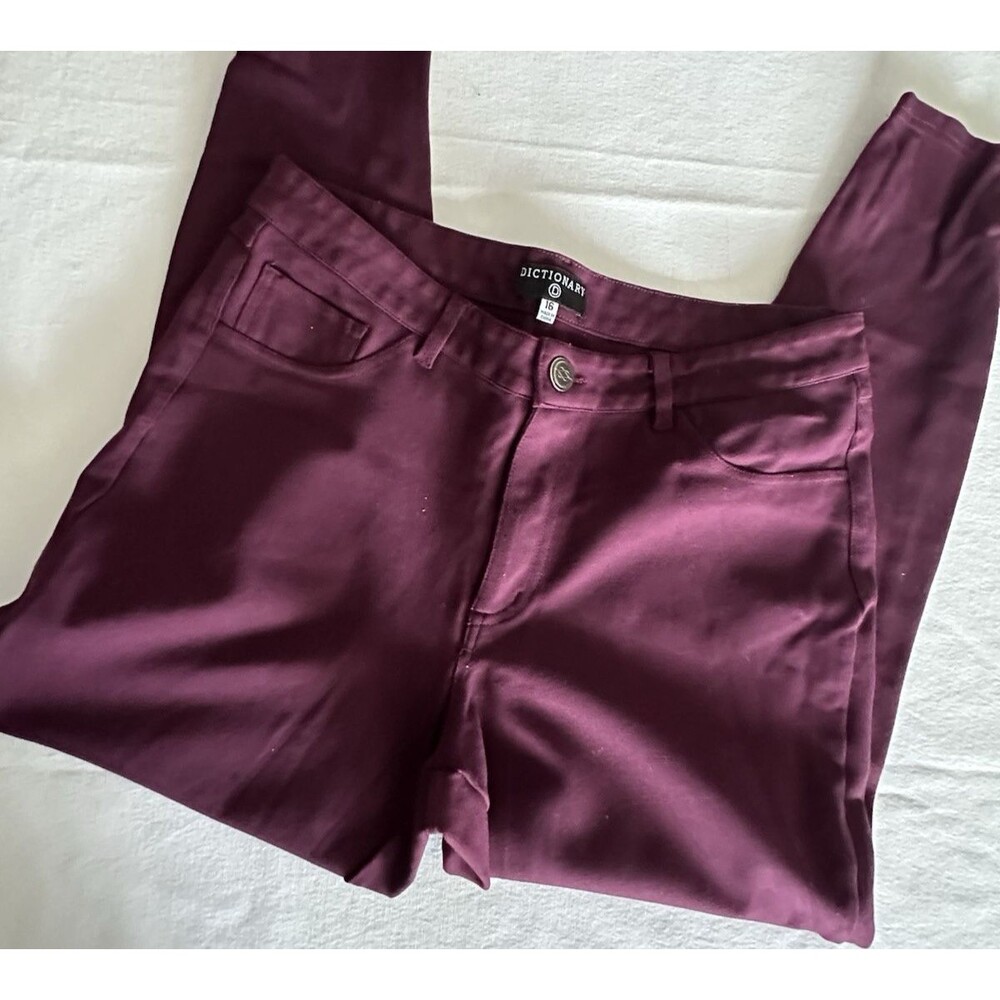 Dictionary Pants Size 16 stitchfix Burgundy Stretch Work Casual Dress